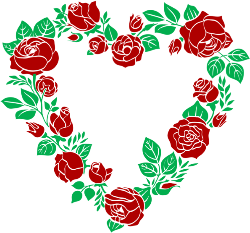 Free Png Download Red Rose Heart Border Clipart Png - Free Png Download Red Rose Heart Border Clipart Png (850x791)