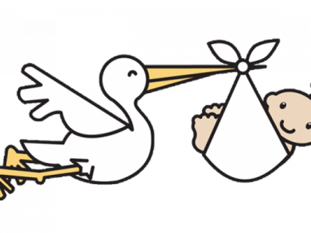 Stork Clipart Baby Outline - Stork Clipart Baby Outline (640x480)