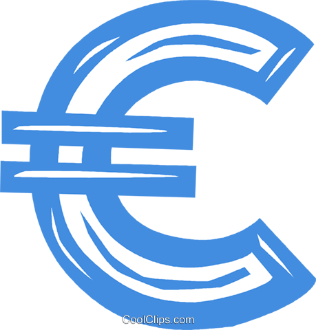 Euro Symbol Royalty Free Vector Clip Art Illustration - Euro Symbol Royalty Free Vector Clip Art Illustration (459x480)
