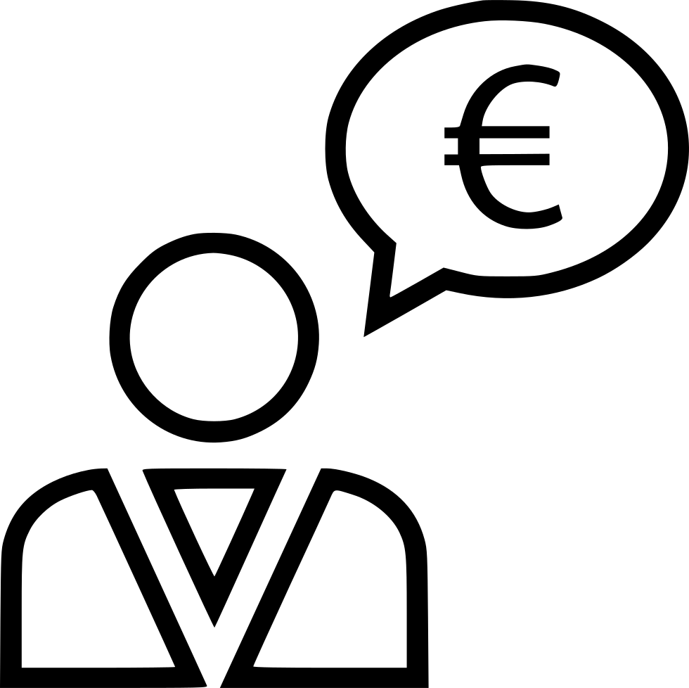 Business Man Talking Thinking Money Euro Currency Svg - Business Man Talking Thinking Money Euro Currency Svg (980x978)