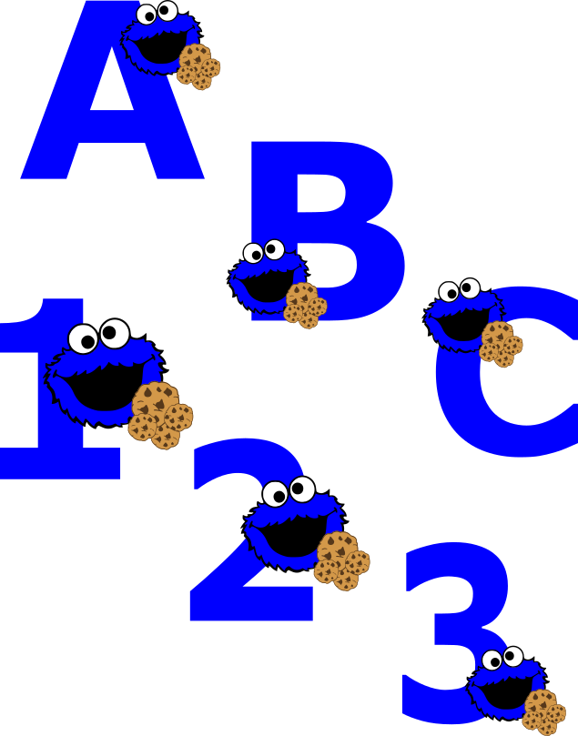 Cookie Monster Clipart Number - Cookie Monster Clipart Number (635x809)