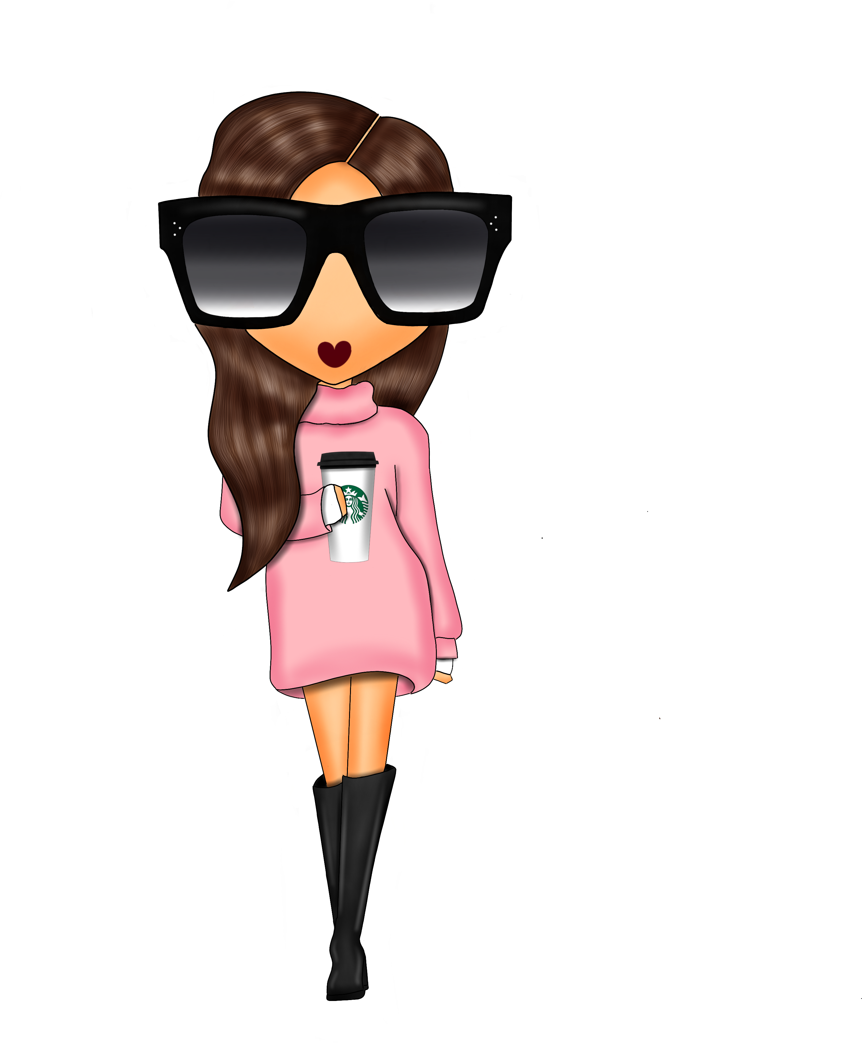 Full Size Of Drawing Of A Girl Clipart Cooking Holding - Full Size Of Drawing Of A Girl Clipart Cooking Holding (3600x3600)