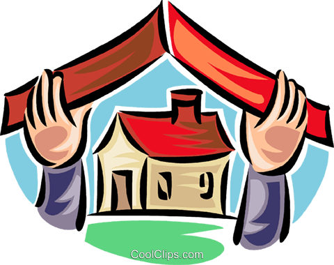 Insurance Coverage On A House Royalty Free Vector Clip - Insurance Coverage On A House Royalty Free Vector Clip (480x380)