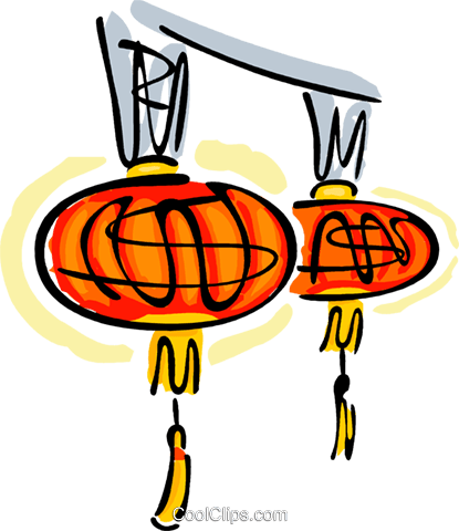 Japanese Lanterns Royalty Free Vector Clip Art Illustration - Japanese Lanterns Royalty Free Vector Clip Art Illustration (415x480)