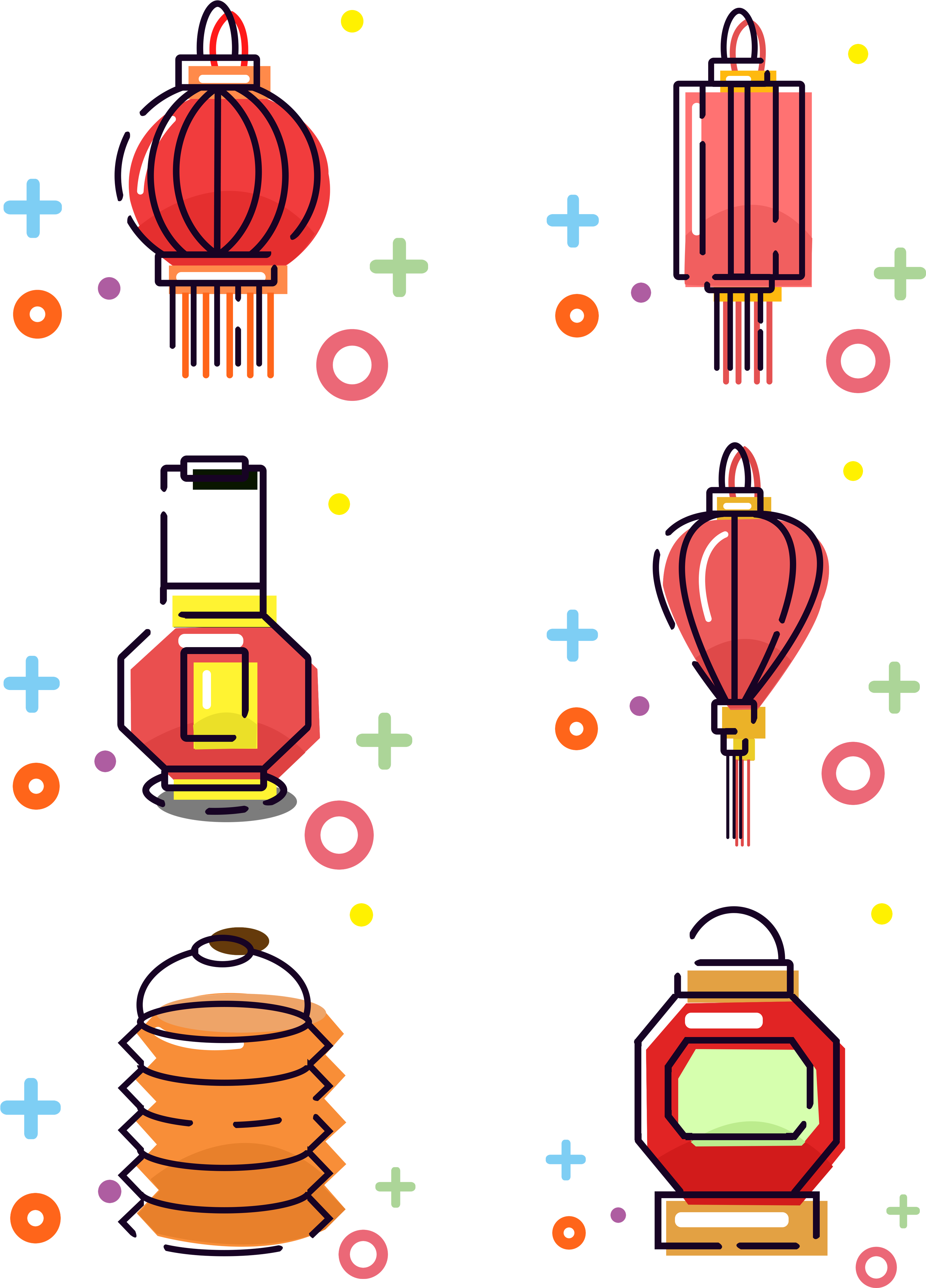 Mbe Lantern Set Pictures Cartoon Png And Psd - Mbe Lantern Set Pictures Cartoon Png And Psd (3072x4107)