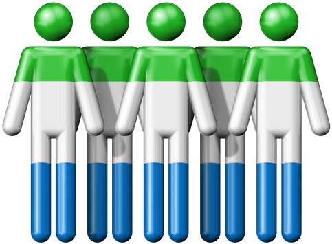 Flag Of Sierra Leone On Stick Figure - Flag Of Sierra Leone On Stick Figure (550x437)
