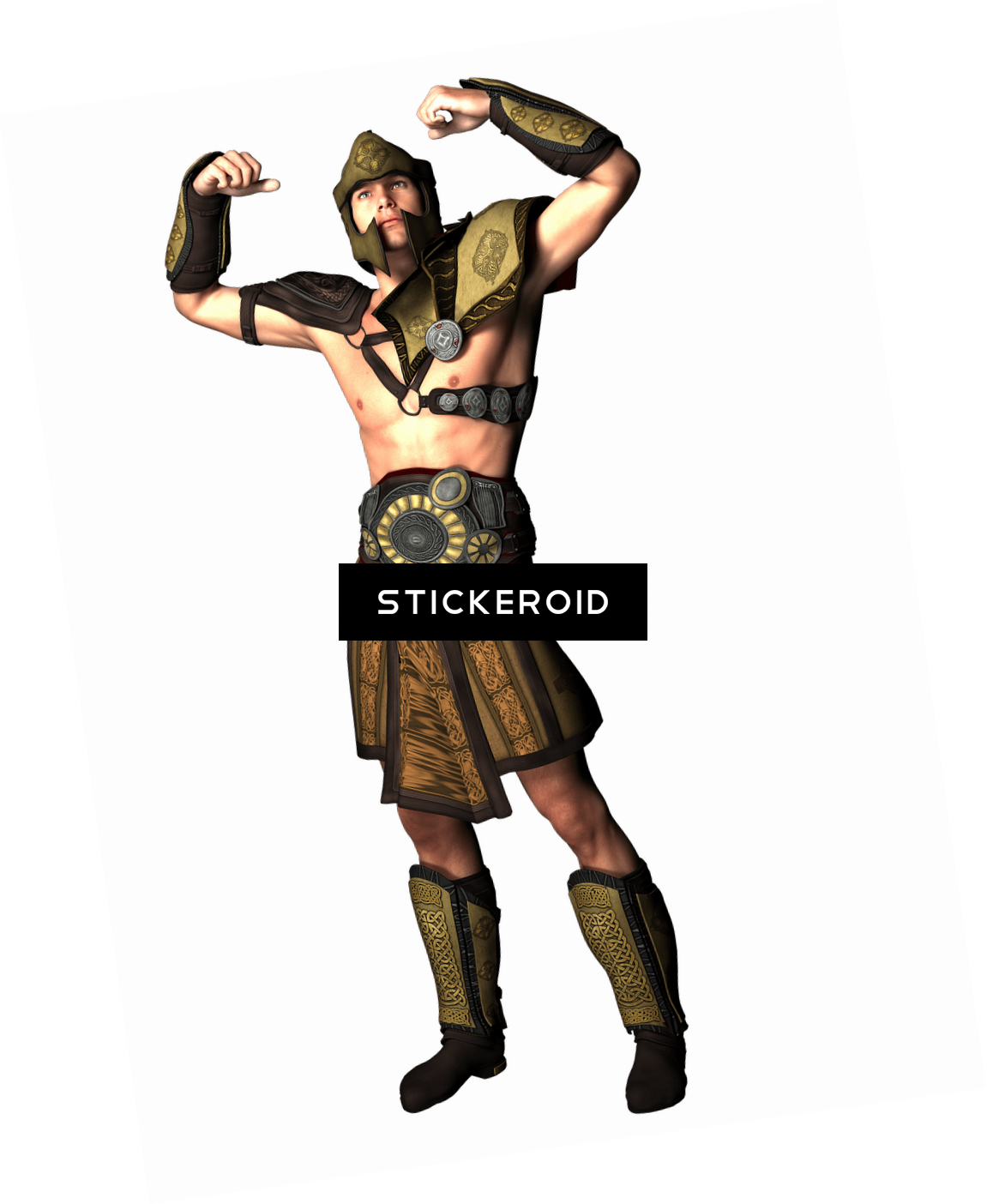 Warrior Showing Off Biceps - Warrior Showing Off Biceps (1151x1404)