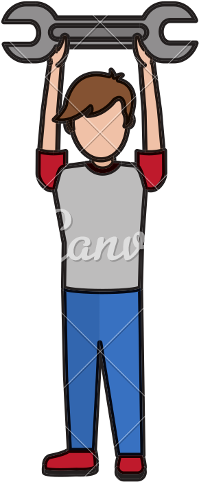 Color Child Boy With Wrench Equipment In The Hands - Color Child Boy With Wrench Equipment In The Hands (800x800)