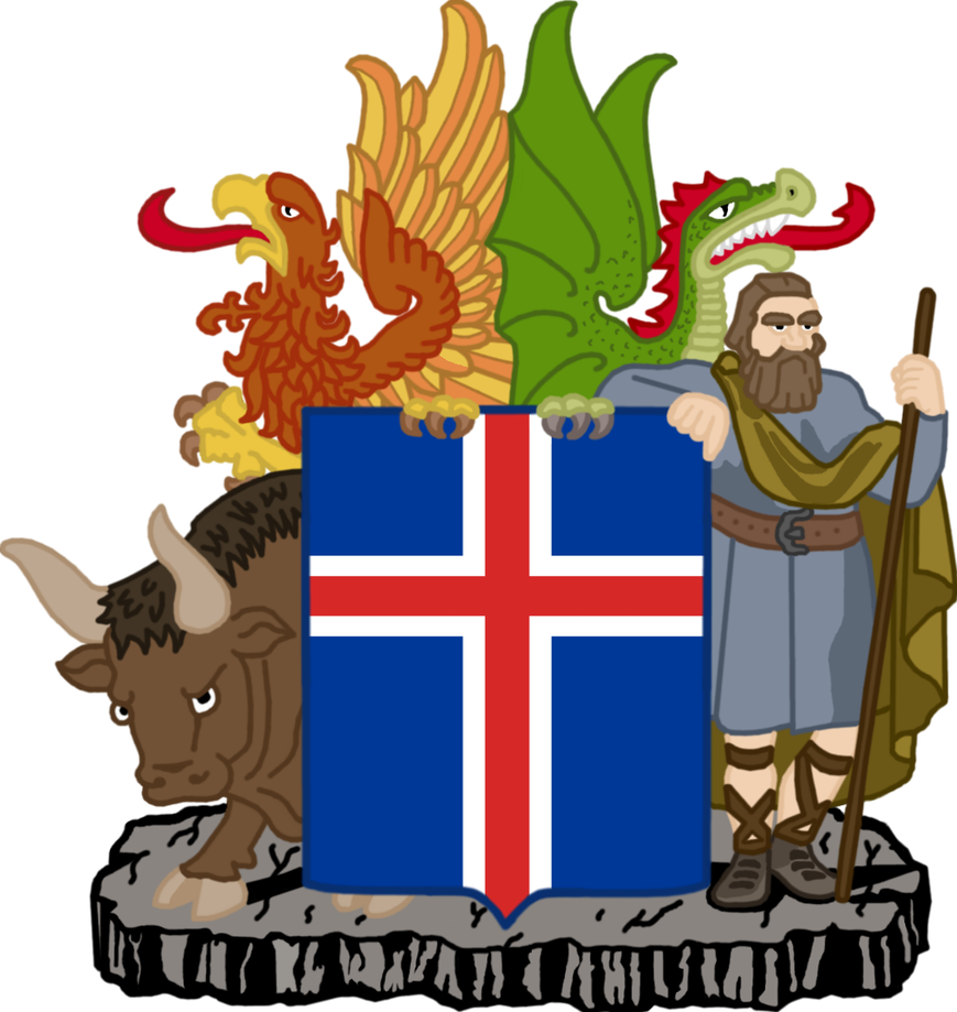 Alternate Coat Of Arms Of Iceland By Coralarts - Alternate Coat Of Arms Of Iceland By Coralarts (869x919)
