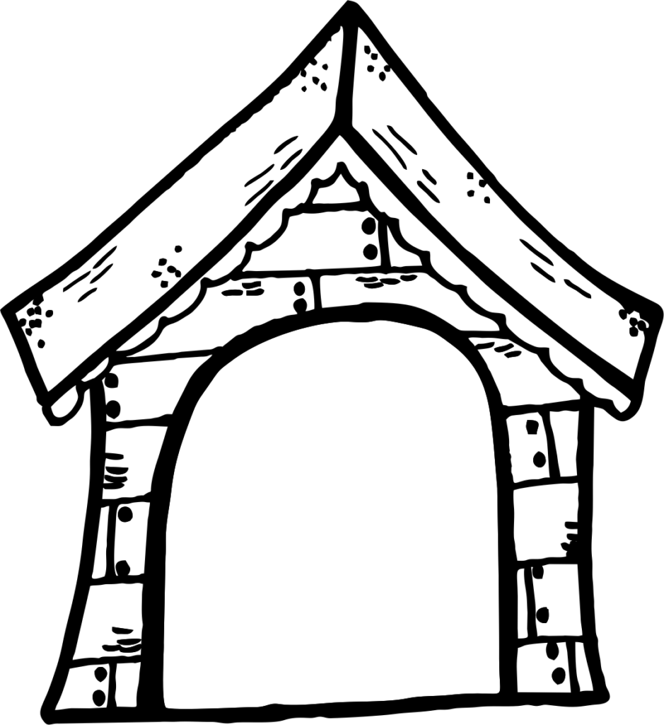 Black And White Dog House Clipart 2 Of In - Black And White Dog House Clipart 2 Of In (939x1024)
