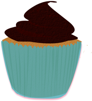 Bubururesources 1 0 Turquoise Brown Cupcake Clip Art - Bubururesources 1 0 Turquoise Brown Cupcake Clip Art (354x350)