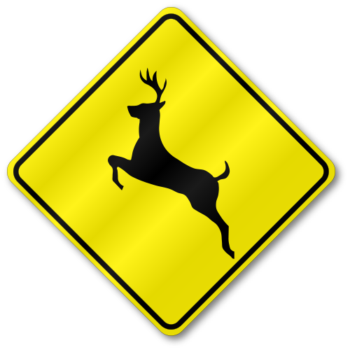 Deer Crossing, W11-3 Traffic, - Deer Crossing, W11-3 Traffic, (500x500)