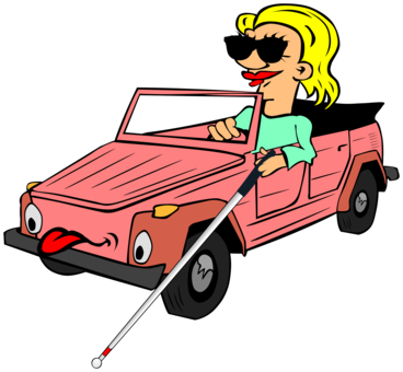 Cartoon Driving Girl Woman - Cartoon Driving Girl Woman (368x340)