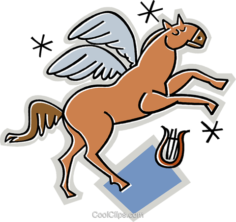 Pegasus The Horse With Wings Royalty Free Vector Clip - Pegasus The Horse With Wings Royalty Free Vector Clip (480x453)