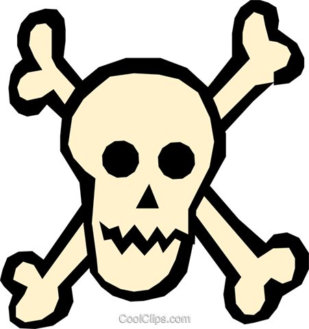 Skull & Crossbones Royalty Free Vector Clip Art - Skull & Crossbones Royalty Free Vector Clip Art (451x480)