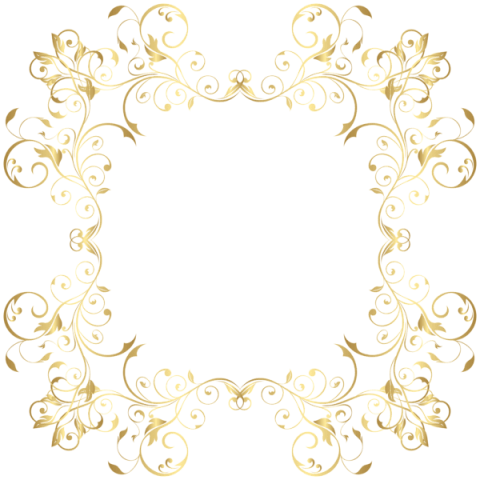 Free Png Download Gold Floral Border Frame Transparent - Free Png Download Gold Floral Border Frame Transparent (480x480)