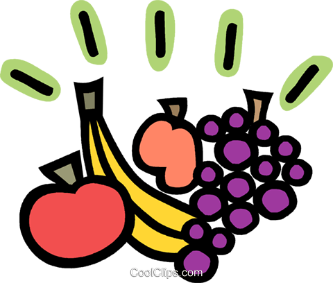 Grapes Apple Banana And Peach Royalty Free Vector Clip - Grapes Apple Banana And Peach Royalty Free Vector Clip (480x408)