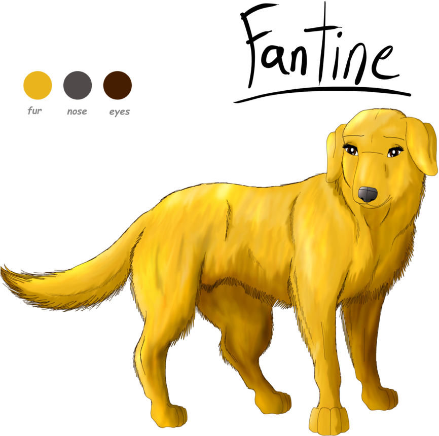 Fantine As A Golden Retriever Original By Megbeth - Fantine As A Golden Retriever Original By Megbeth (900x900)