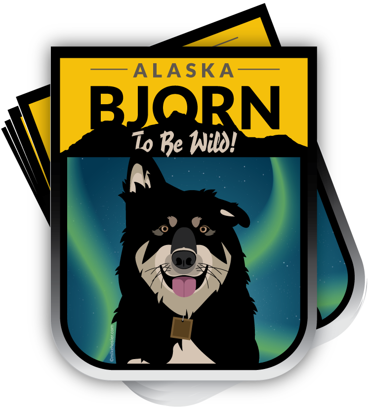 Bjorn Alaska Adventure Dog Stickers, Tim The Tooth - Bjorn Alaska Adventure Dog Stickers, Tim The Tooth (800x855)