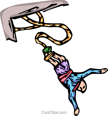 Bungee Jumper Royalty Free Vector Clip Art Illustration - Bungee Jumper Royalty Free Vector Clip Art Illustration (446x480)
