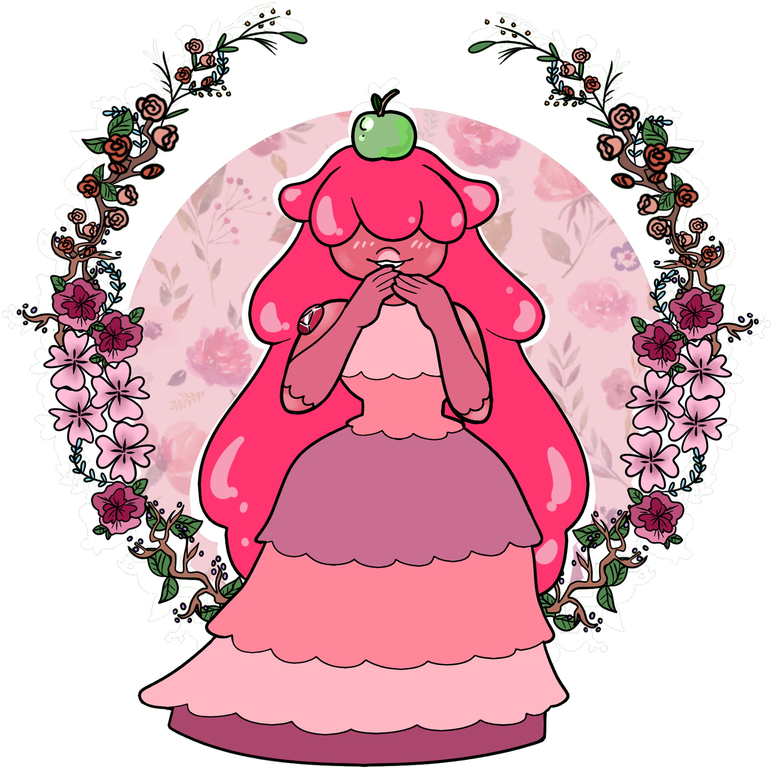 Raspberry Sapphire Commission By Smilesupsidedown - Raspberry Sapphire Commission By Smilesupsidedown (1600x1597)