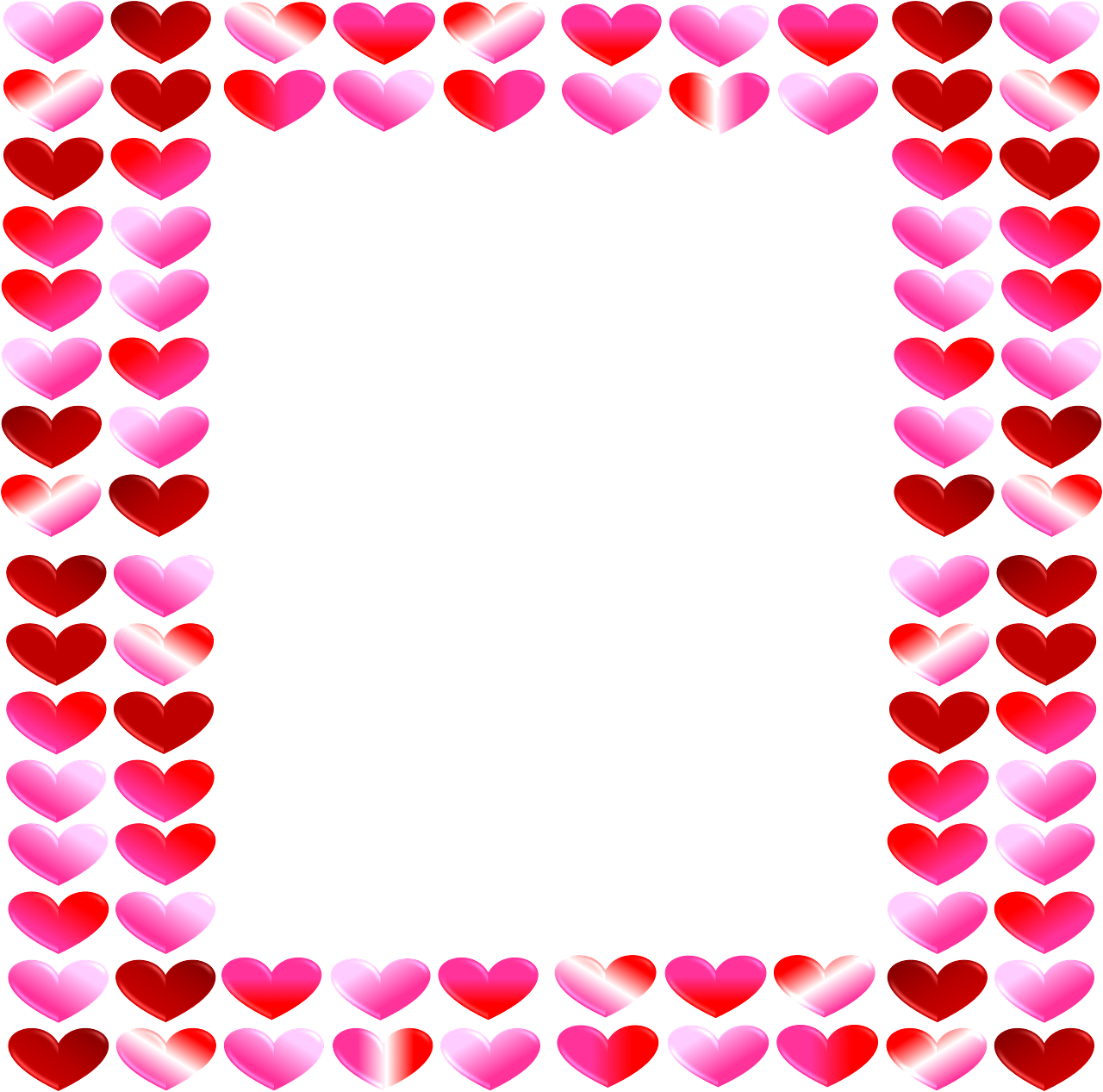 Valentines Clip Art Border (1280x1267)