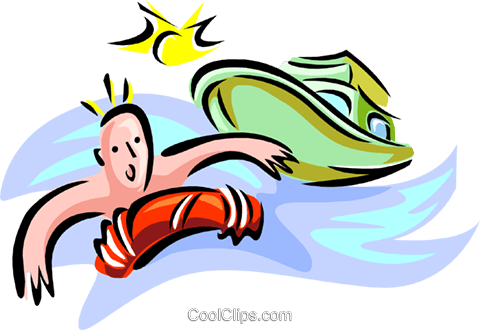 Man With Life Preserver And Boat Royalty Free Vector - Man With Life Preserver And Boat Royalty Free Vector (480x330)