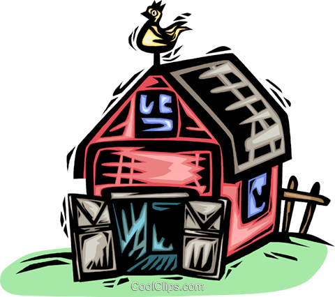 Barns And Farms Royalty Free Vector Clip Art Illustration - Barns And Farms Royalty Free Vector Clip Art Illustration (480x426)