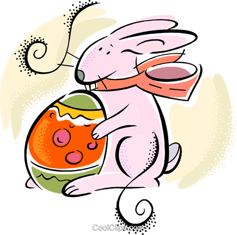 Easter Bunny With Egg Royalty Free Vector Clip Art - Easter Bunny With Egg Royalty Free Vector Clip Art (480x476)