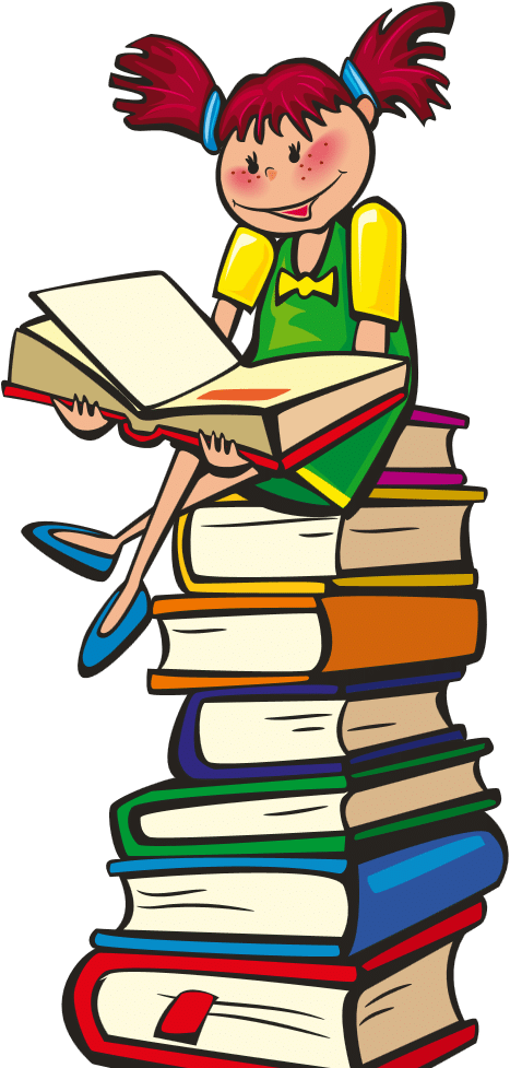 Drawing Of Child Sitting On Stack Of Books - Drawing Of Child Sitting On Stack Of Books (708x1001)