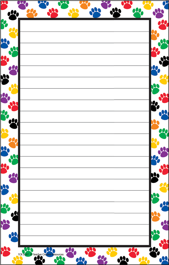 Tcr5087 Colorful Paw Prints Notepad Image - Tcr5087 Colorful Paw Prints Notepad Image (900x900)