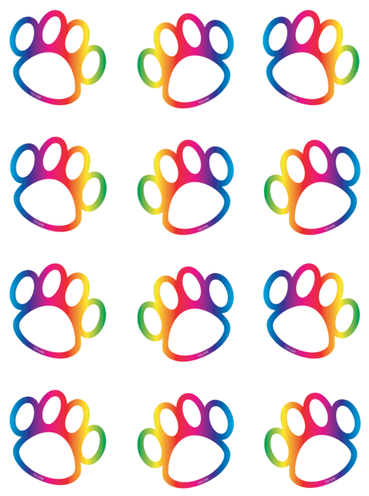 Rainbow Paw Prints Mini Accents - Rainbow Paw Prints Mini Accents (500x500)