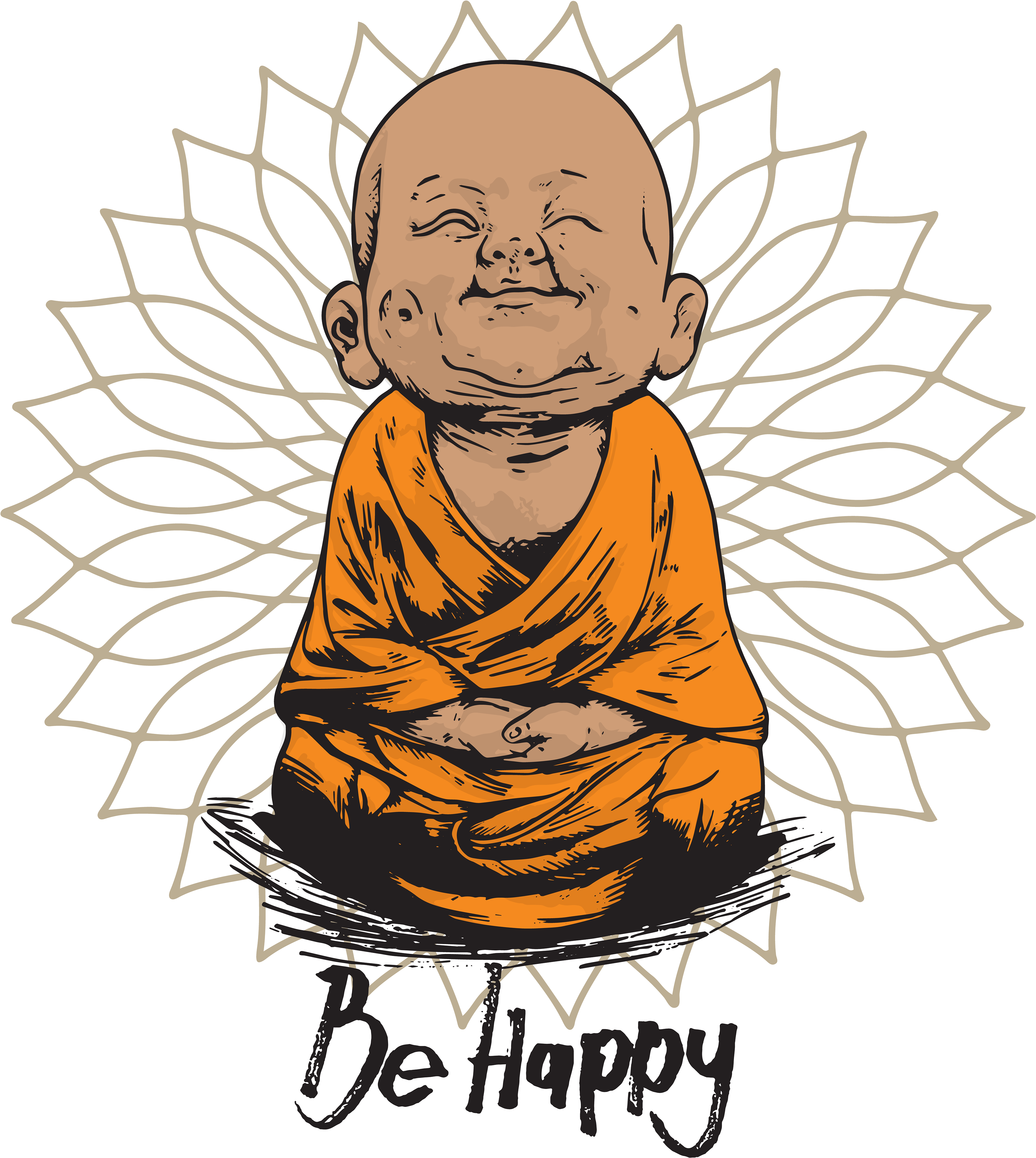 Be Happy Little Buddha - Be Happy Little Buddha (3840x4617)