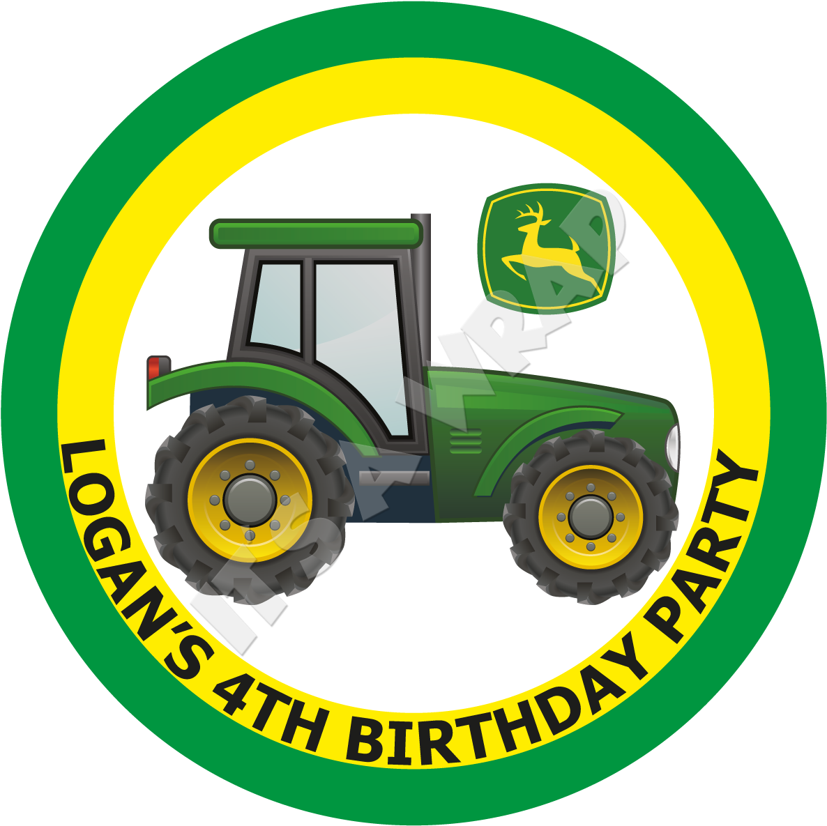 John Deere Tractor Party Box Stickers - John Deere Tractor Party Box Stickers (1200x1200)