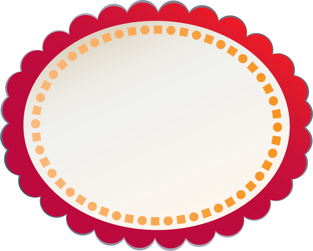Red Flower Outline Badge With Yellow Square Circle - Red Flower Outline Badge With Yellow Square Circle (1082x869)