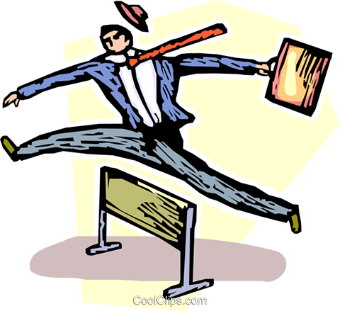 Businessman Jumping Over A Hurdle Royalty Free Vector - Businessman Jumping Over A Hurdle Royalty Free Vector (480x439)