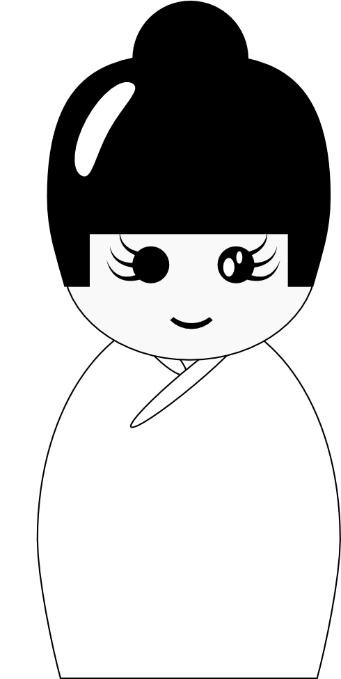 Doll Clipart Kokeshi Doll - Doll Clipart Kokeshi Doll (555x974)