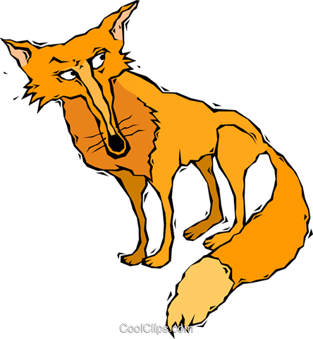Fox Royalty Free Vector Clip Art Illustration - Fox Royalty Free Vector Clip Art Illustration (444x480)