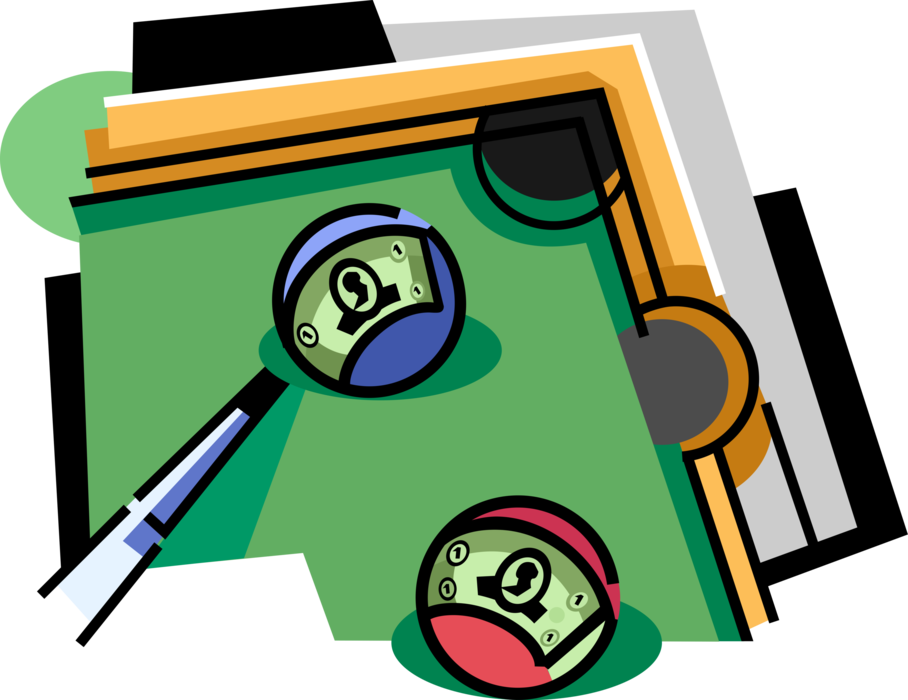 Vector Illustration Of Game Of Pool Billiards Table - Vector Illustration Of Game Of Pool Billiards Table (908x700)