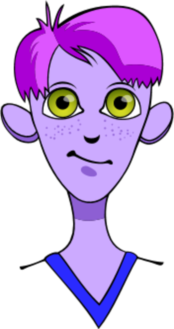 Boy Blonde Hair Smirking Big Eyes Vector Clip Art - Boy Blonde Hair Smirking Big Eyes Vector Clip Art (600x1132)