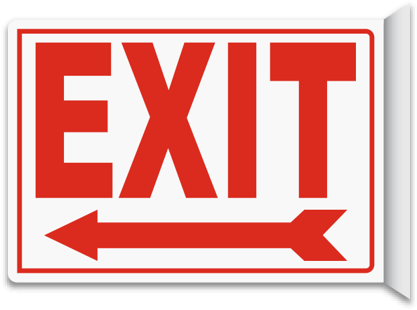 Exit 2-way Sign - Exit 2-way Sign (600x452)