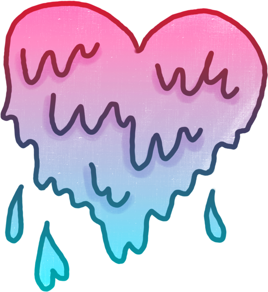 Melted Heart Melted Loveheart Heat Drip Drippy Love - Melted Heart Melted Loveheart Heat Drip Drippy Love (1024x1024)