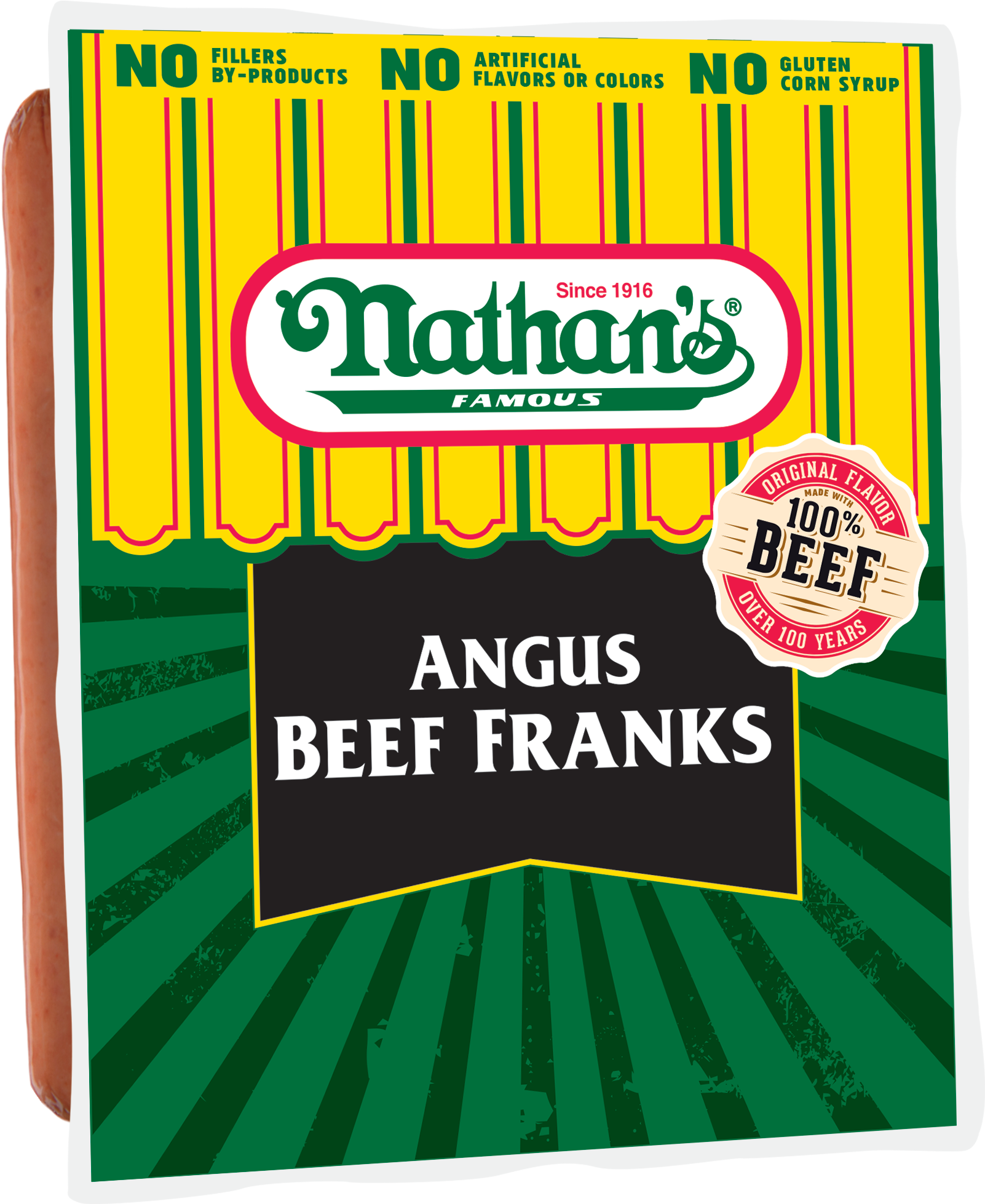 Nathan's Famous Original Angus Beef, Bun-length Franks, - Nathan's Famous Original Angus Beef, Bun-length Franks, (2181x2162)