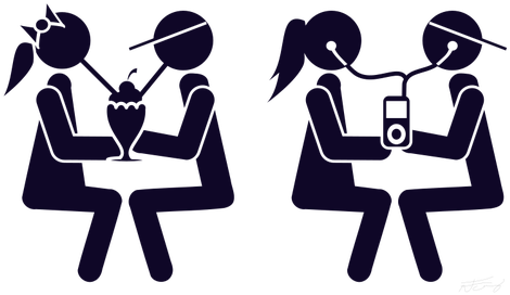 Couple On Date Vector Illustration Public Domain Vectors - Couple On Date Vector Illustration Public Domain Vectors (500x323)