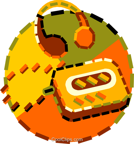 Personal Stereo Royalty Free Vector Clip Art Illustration - Personal Stereo Royalty Free Vector Clip Art Illustration (448x480)