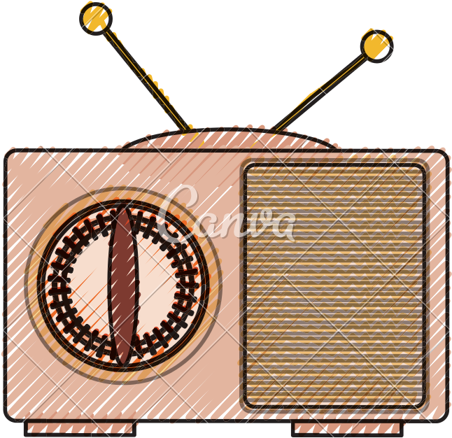 Old Radio Stereo Doodle - Old Radio Stereo Doodle (800x800)