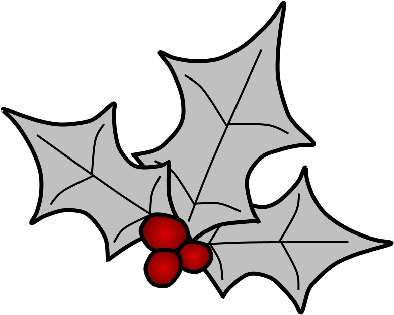 Holly, Berries, Leaves Spread, Silver, - Holly, Berries, Leaves Spread, Silver, (816x1056)