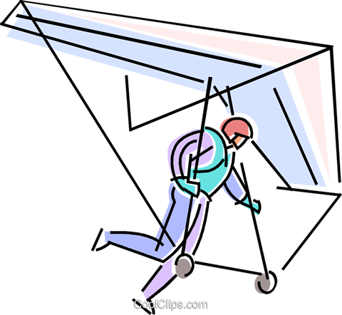 Paraglide Taking Off Royalty Free Vector Clip Art Illustration - Paraglide Taking Off Royalty Free Vector Clip Art Illustration (480x442)