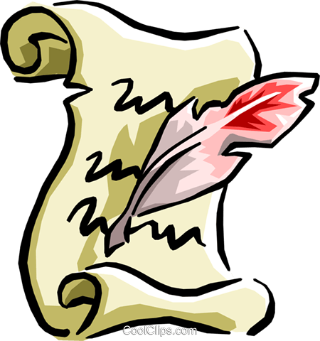 Manuscript With Quill Pen Royalty Free Vector Clip - Manuscript With Quill Pen Royalty Free Vector Clip (450x480)