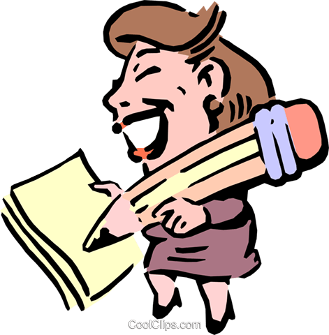 Cartoon Woman Writing Royalty Free Vector Clip Art - Cartoon Woman Writing Royalty Free Vector Clip Art (471x480)